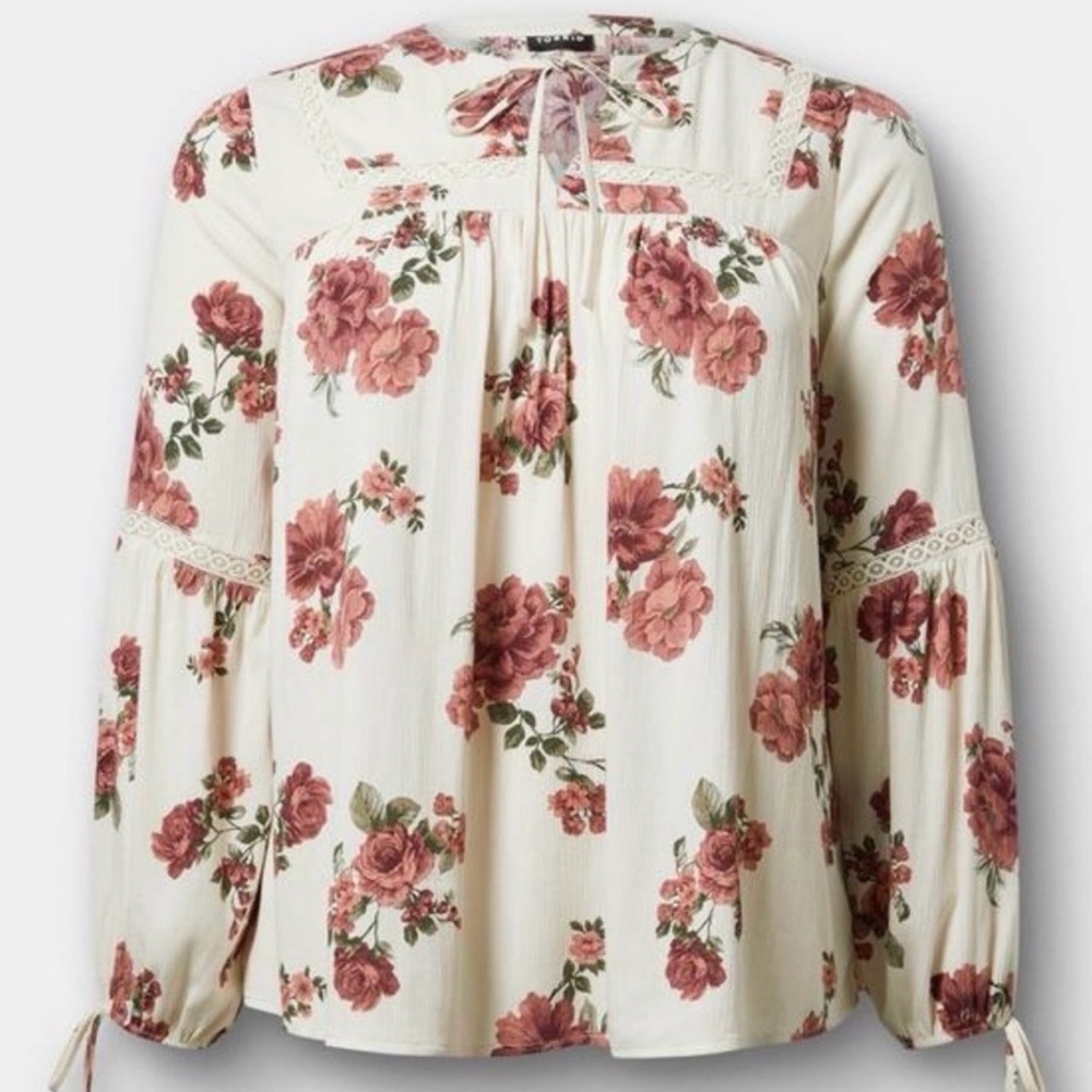 Torrid Tie-Front Long Sleeve Blouse Plus Size 1